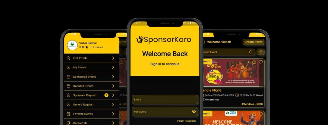 Sponsorkaro App banner SponsorKaaro App Screens